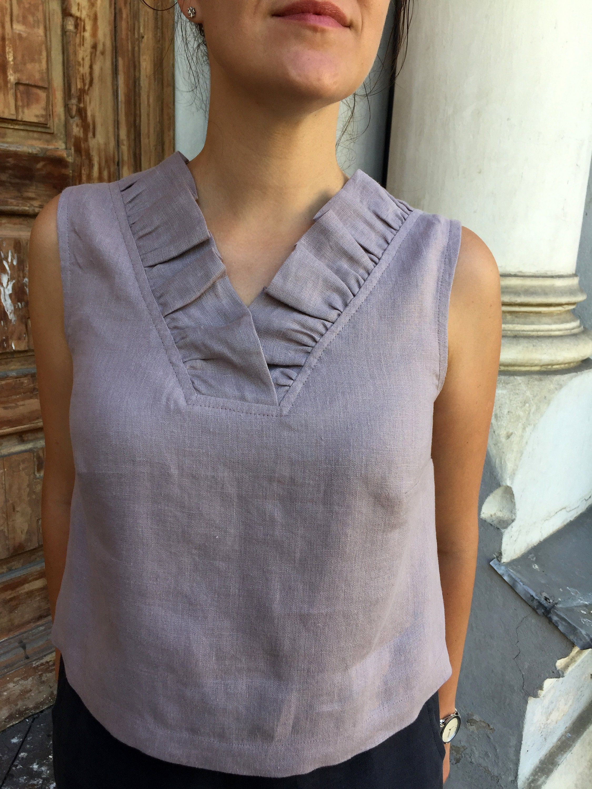Linen Loose Blouse, Shirts for Woman, V Neck Shirt, Dusty Lilac Linen Top, Wide Linen Blouse, Original Linen Summer Top, Matutu Linen Style - Etsy