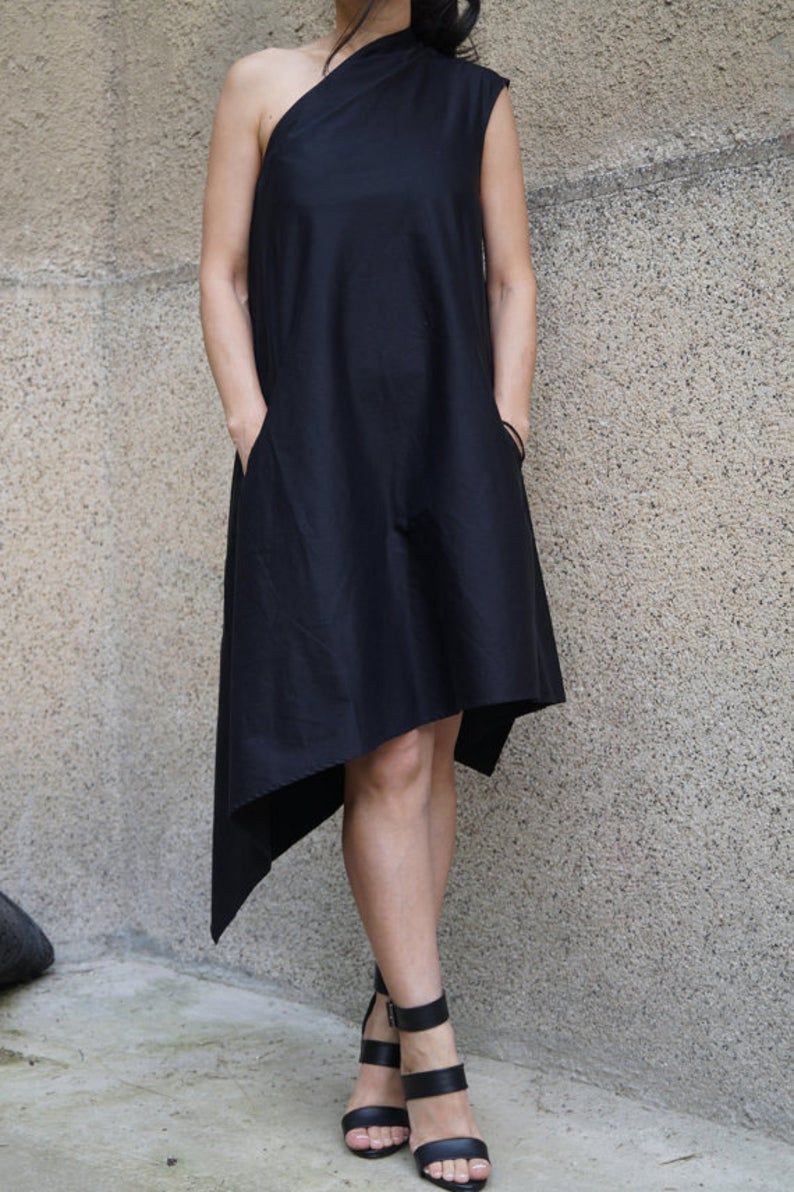 Black Kaftan/asymmetrical Tunic/black Dress/black Casual Kaftan/party Dress/black Handmade off Shoulder Dress/black One Shoulder Dress/f1470 - Etsy
