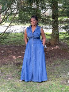 Too Sweet Denim Maxi Dress