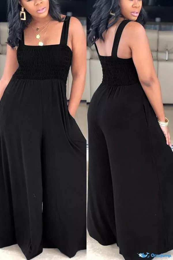 OrcaJump - Mono sin mangas rojo sólido para mujer - Negro, XL