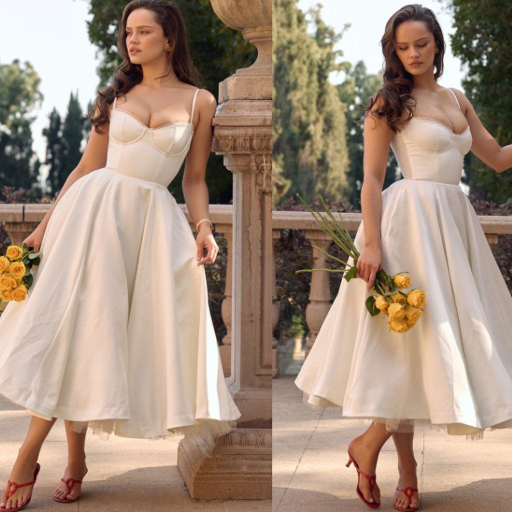 House Of Cb Dresses | House Of Cb Mademoiselle White Tulle Midi Dress Nwot | Color: White | Size: Xs