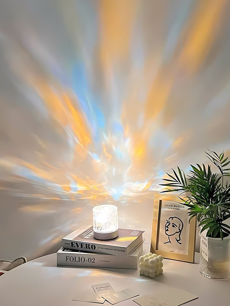 1pc Dreamy Flame & Water Wave Rotating Projector Lamp