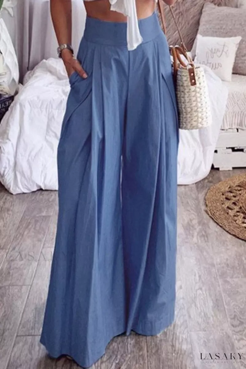 Lasaky - Versatile Wide-Leg Pants with Practical Pocket Design