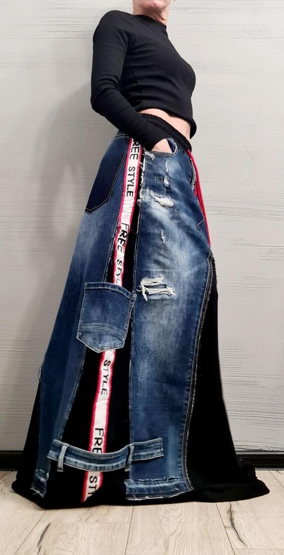 New Collection 2025 Extravagant Long Skirt, Cotton Denim Skirt, Deconstructed Avant Garde Skirt - Etsy