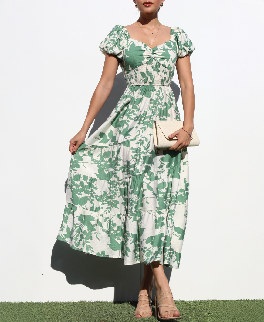 Quinn Woven Dress – Green - Large