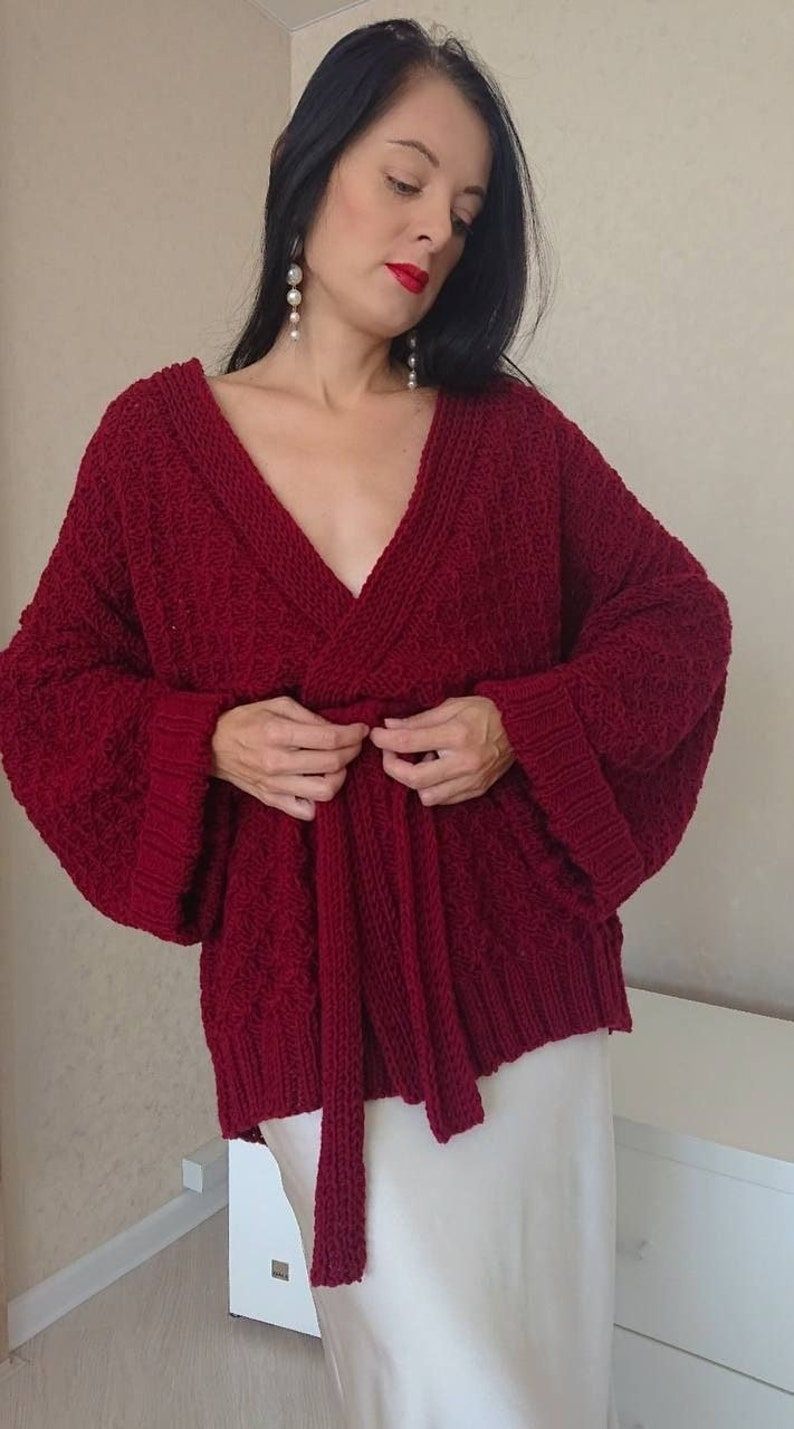 Knit Kimono Cardigan Wide Sleeve Sweater Oversized Chunky Knit Cardigan - Etsy