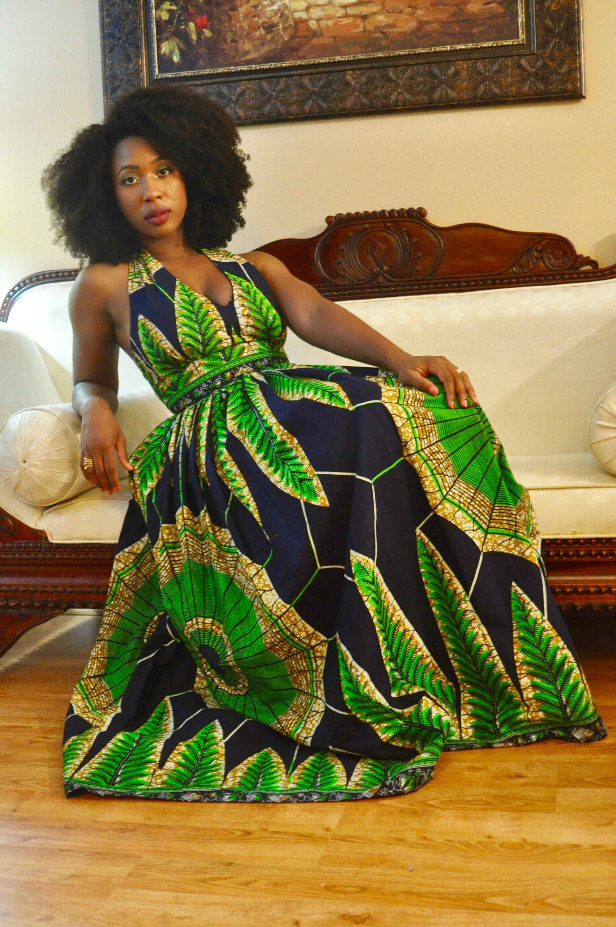 Ankara Maxi Halter Dress