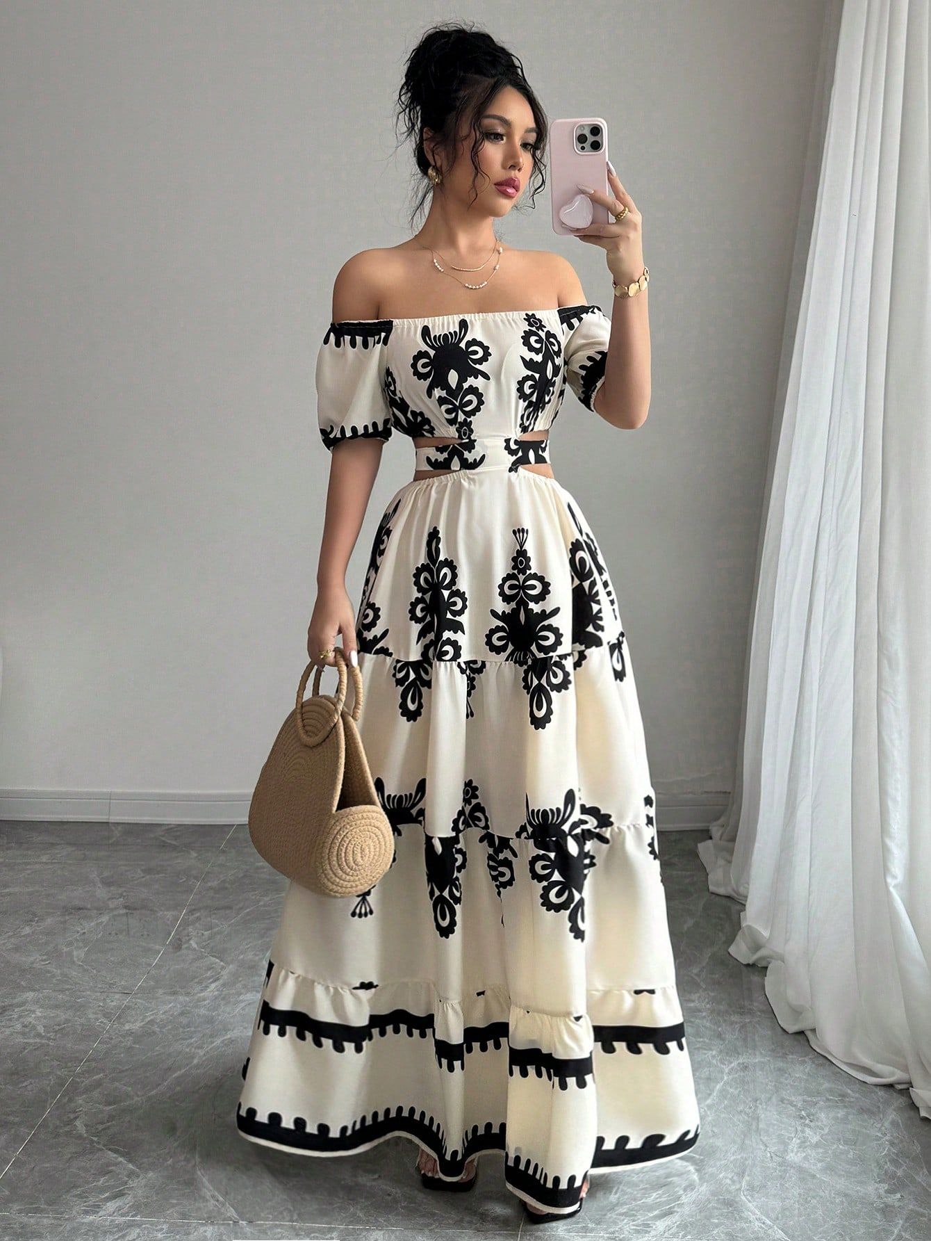 Casual - Vacation Casual Off The Shoulder Bow Back Dress